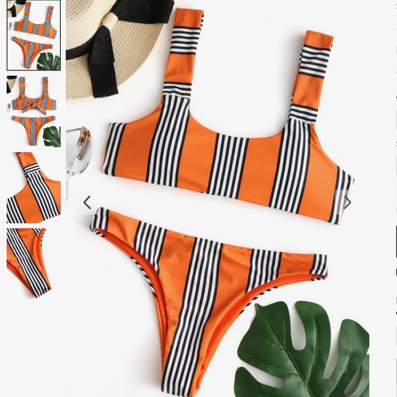 Zaful Other - ‼️NWOT‼️ ZAFUL Orange, White & Black Bikini- Small